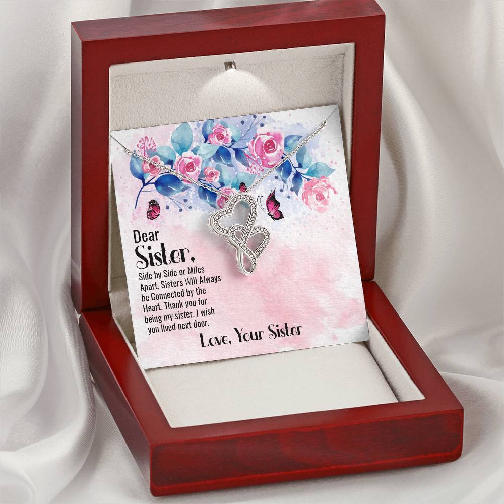 Dear Sister - Love Your Sister - Double Hearts Necklace