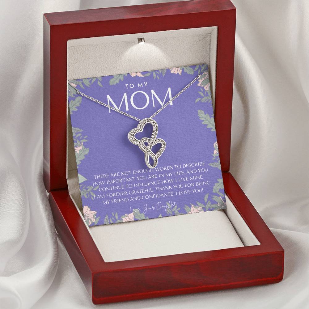 To My Mom Necklace Mom Gift Mother’S Day Gift Birthday Gift For Mom Gift From Daughter For Mom Necklace For Mom Double Hearts Necklace