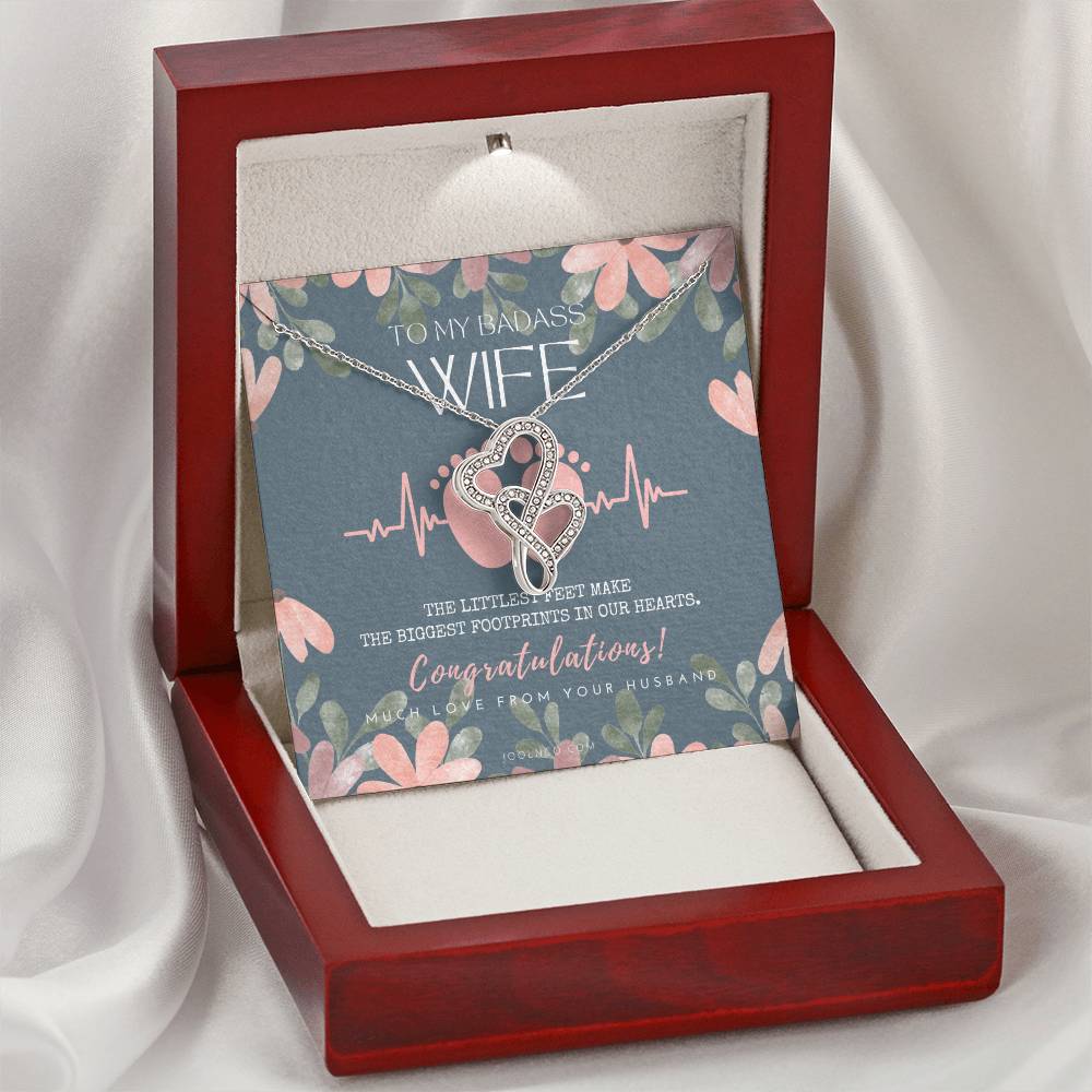 Gift For Pregnant Wife Mom To Be Gift New Mommy Necklace To Mommy To Be New Mom Jewelry Forever Love Necklace Ba Double Hearts Necklace