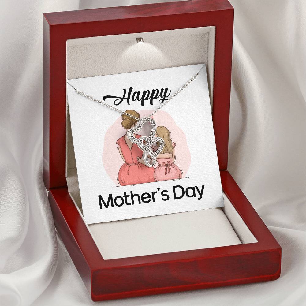 Happy Mother's Day - 1 Double Hearts Necklace