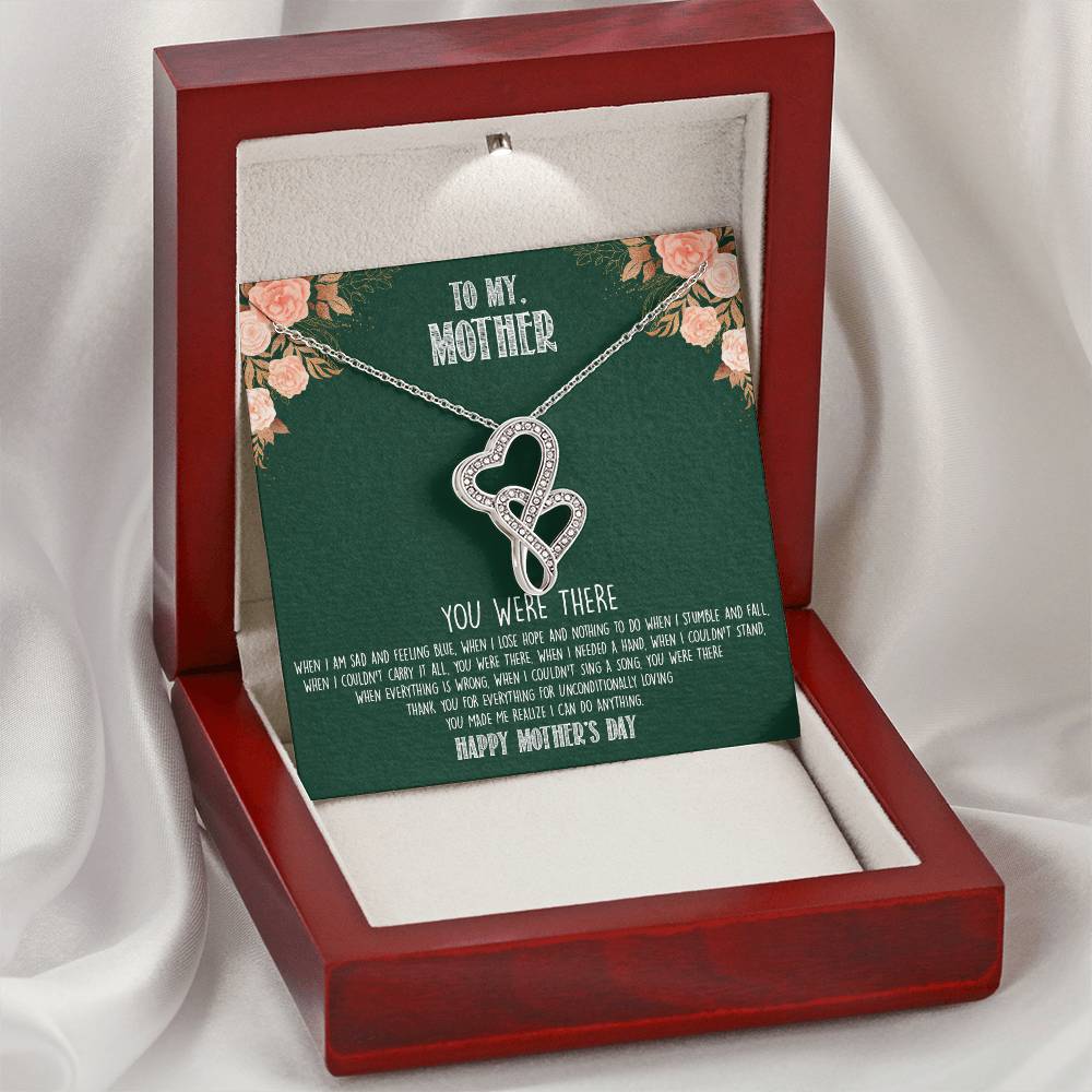Dazzling Pendant Necklace For Your Mom Who Is Always With You Double Hearts Necklace