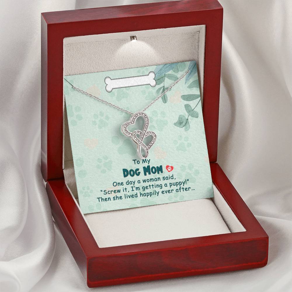 To My Dog Mom One Day Double Hearts Necklace