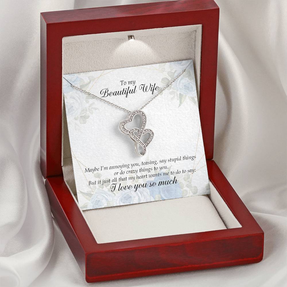My Beautiful Wife Double Hearts Necklace