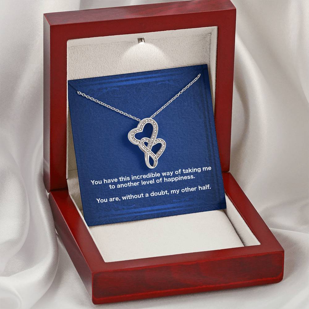 Another Level Of Happiness Connected Hearts Necklace Double Hearts Necklace
