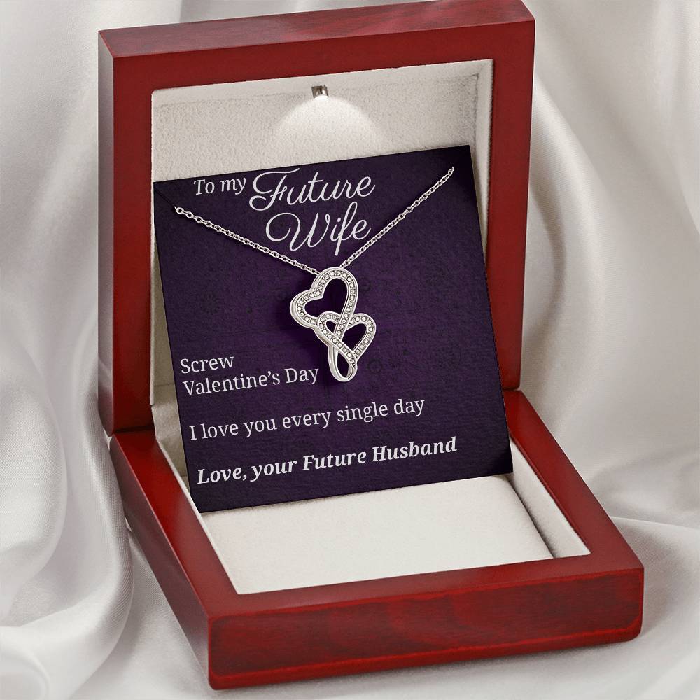 To Future Wife Every Single Day Double Hearts Necklace