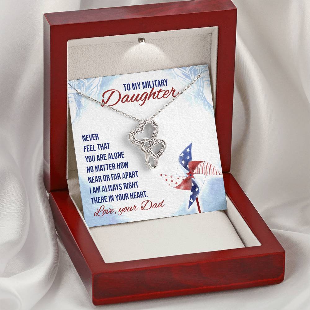 Gift For You My Daughter. Double Hearts Necklace