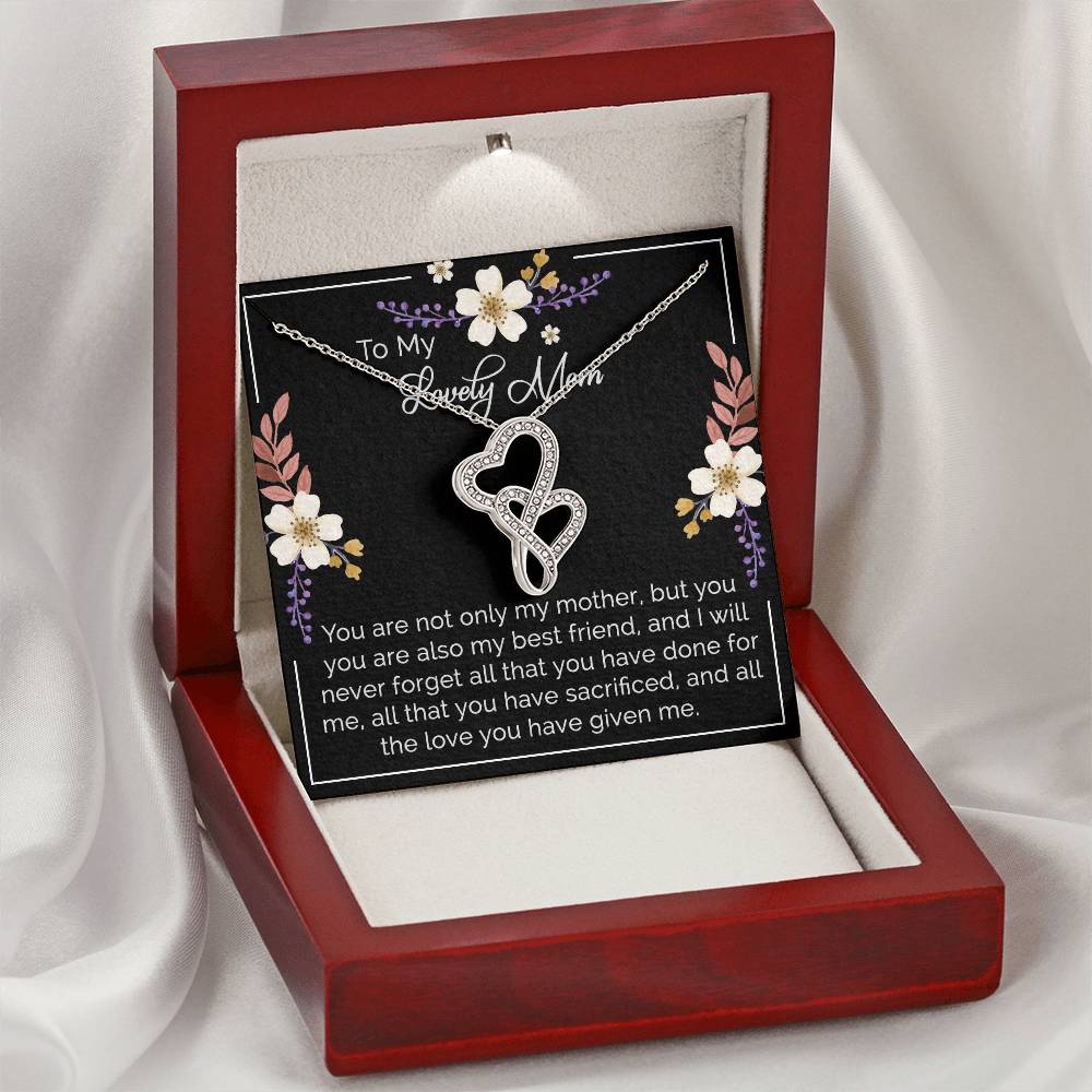 Mother's Day Gift From Daughter To Mom For Mom Double Hearts Necklace