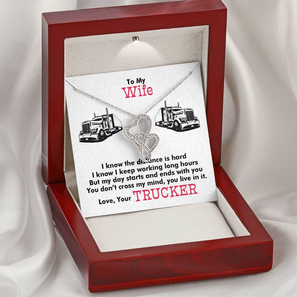 Trucker's Wife - Double Hearts Necklace