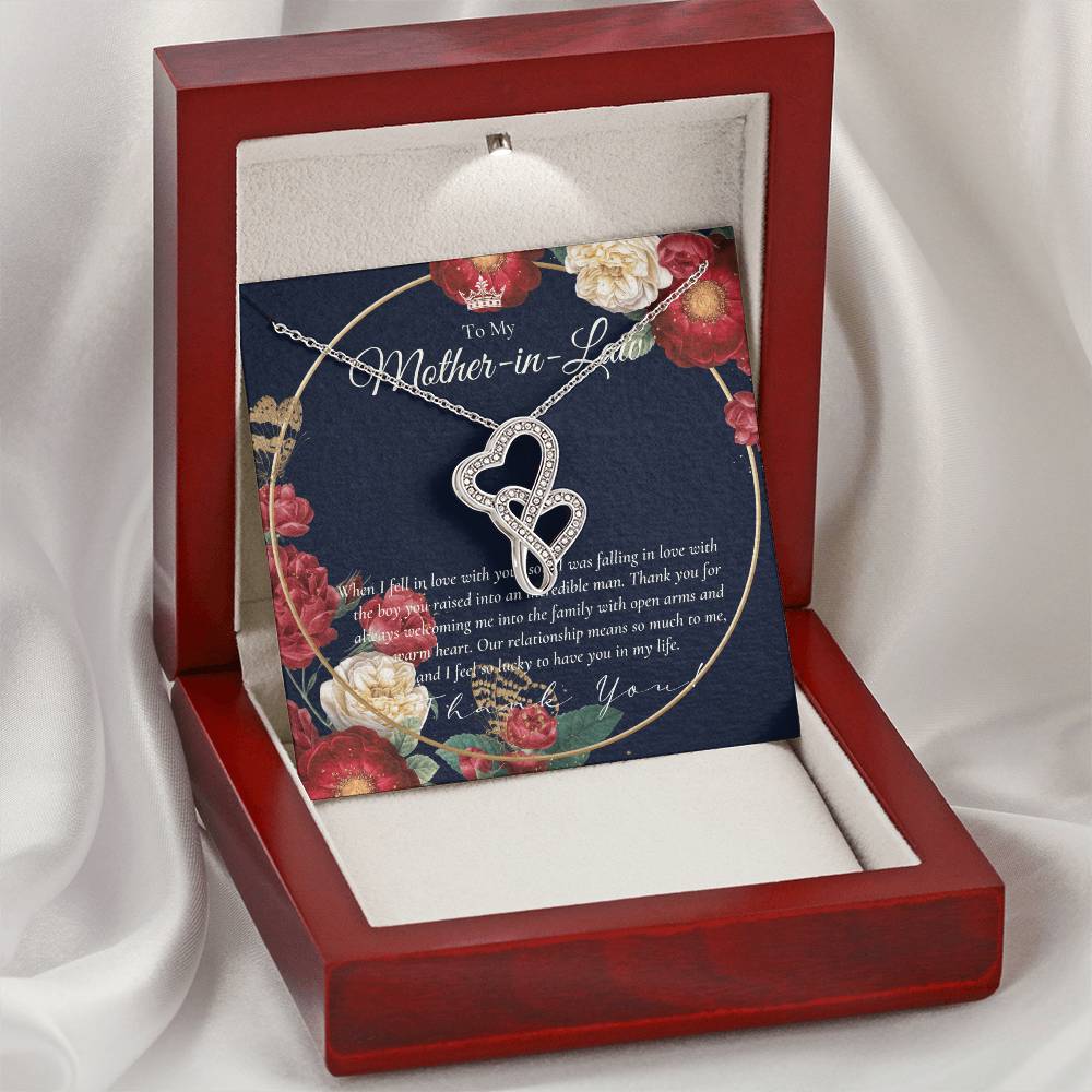 Mother In Law Gift Mom In Law Jewelry Mother's Day Gift For Mother-In-Law Gift For Mother In Law Mother-In-Law Nec 3 Double Hearts Necklace