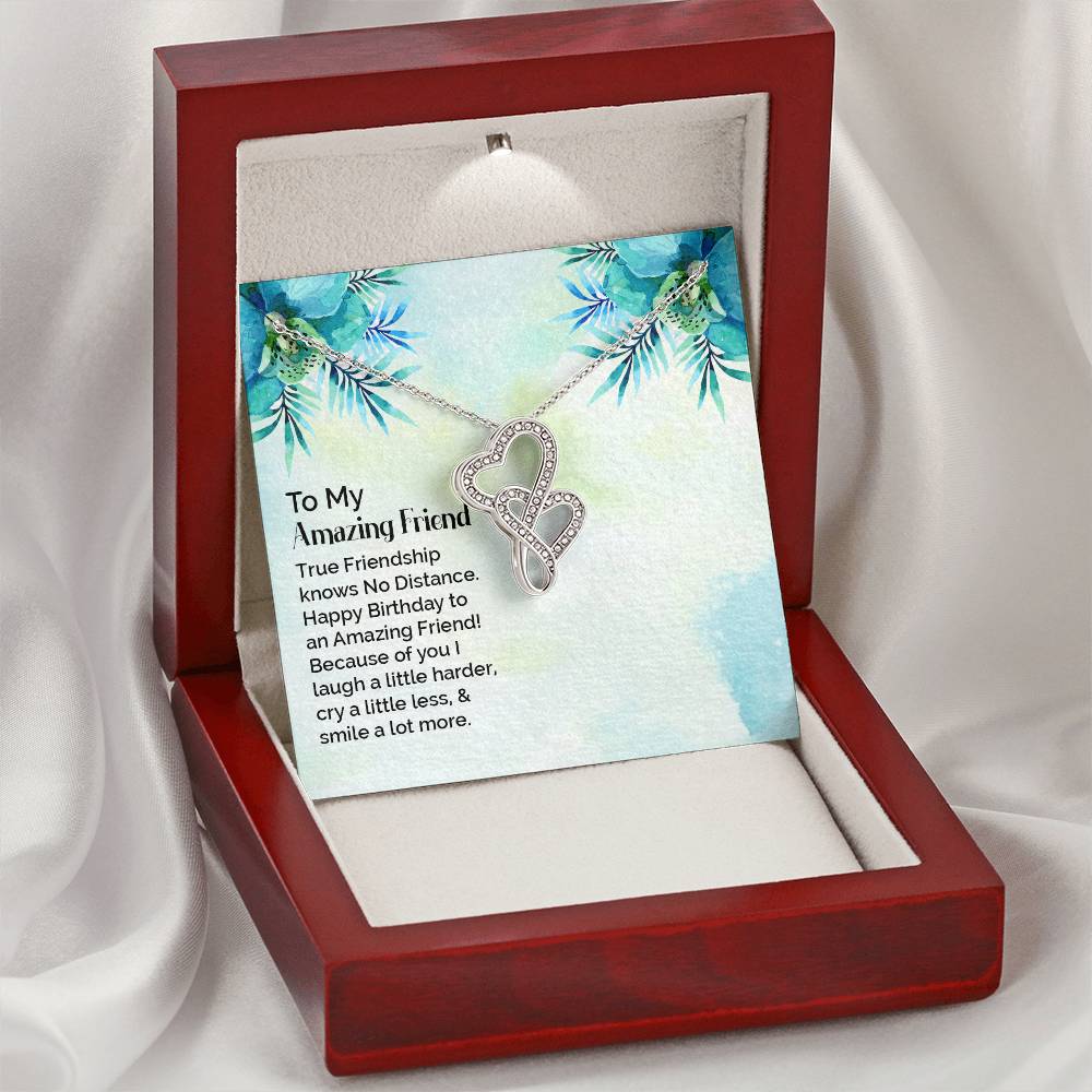 To My Amazing Friend - Double Hearts Necklace