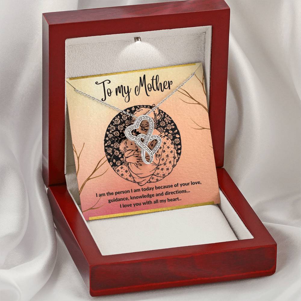 To My Mother - 1 Double Hearts Necklace