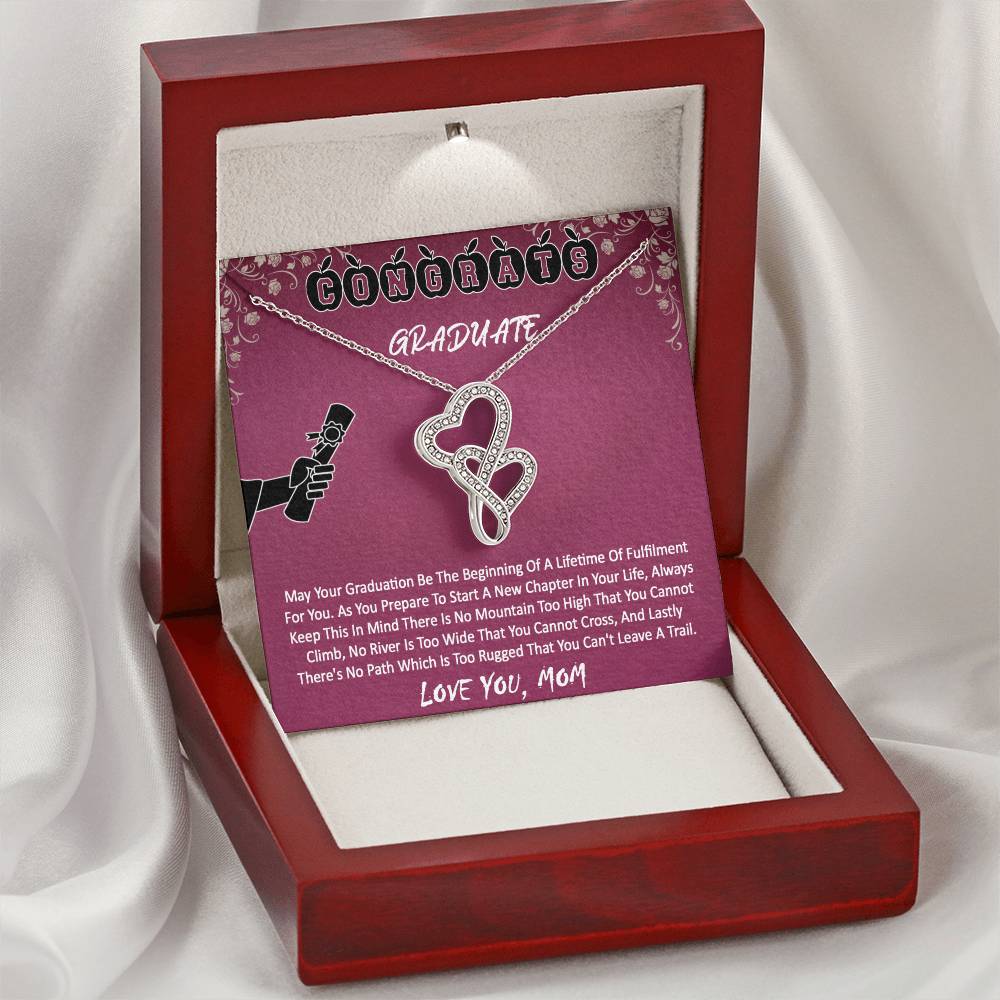 Graduation Gift For Daughter - Double Hearts Necklace
