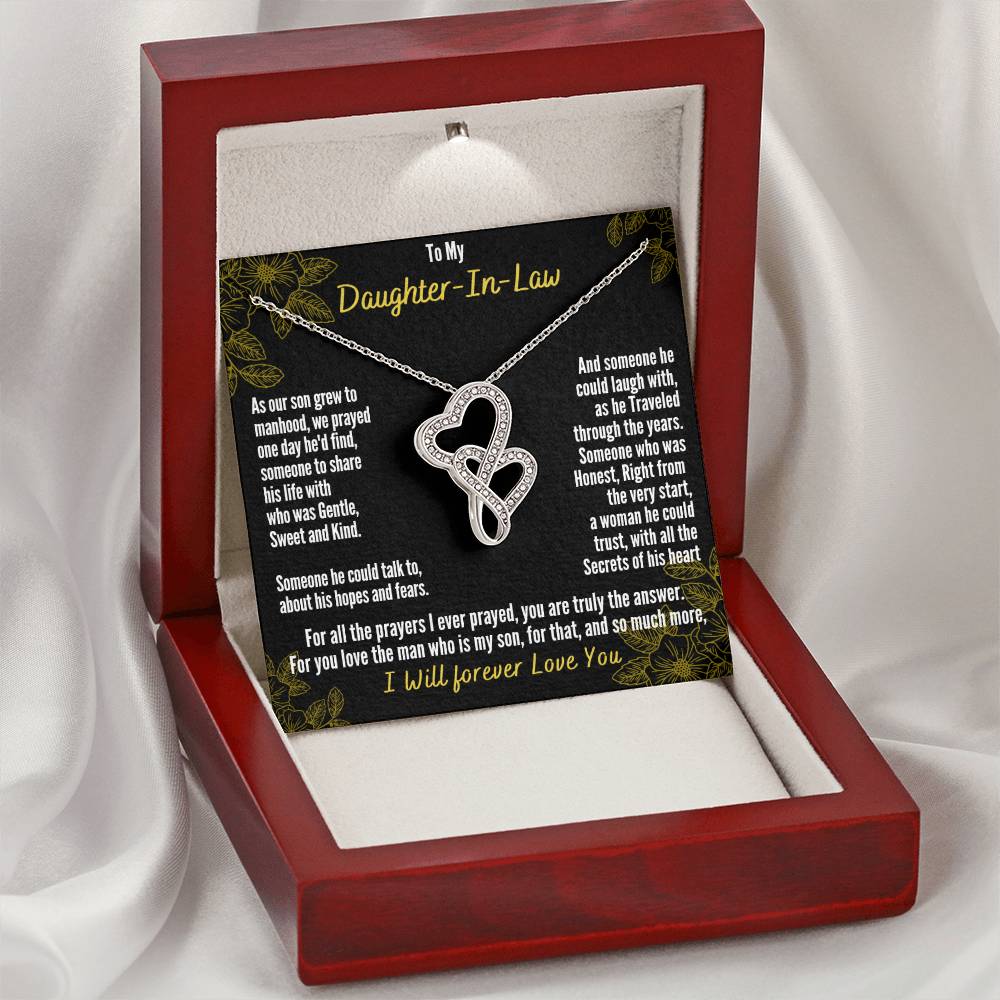 A Gift For Daughter In Law - You Are Truly The Answer 2 Double Hearts Necklace