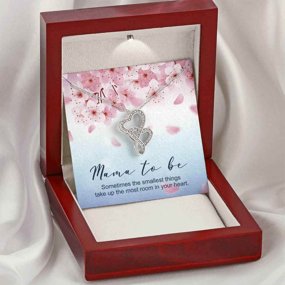 Mama To Be Gorgeous Double Hearts Necklace
