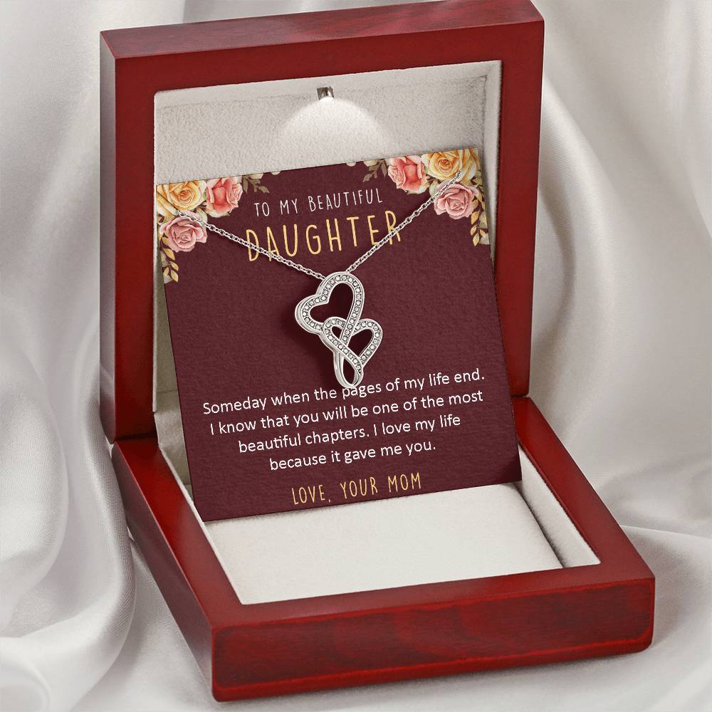 Premium Personalized Gift for Your Loving Daughter! ❤️ Double Hearts Necklace