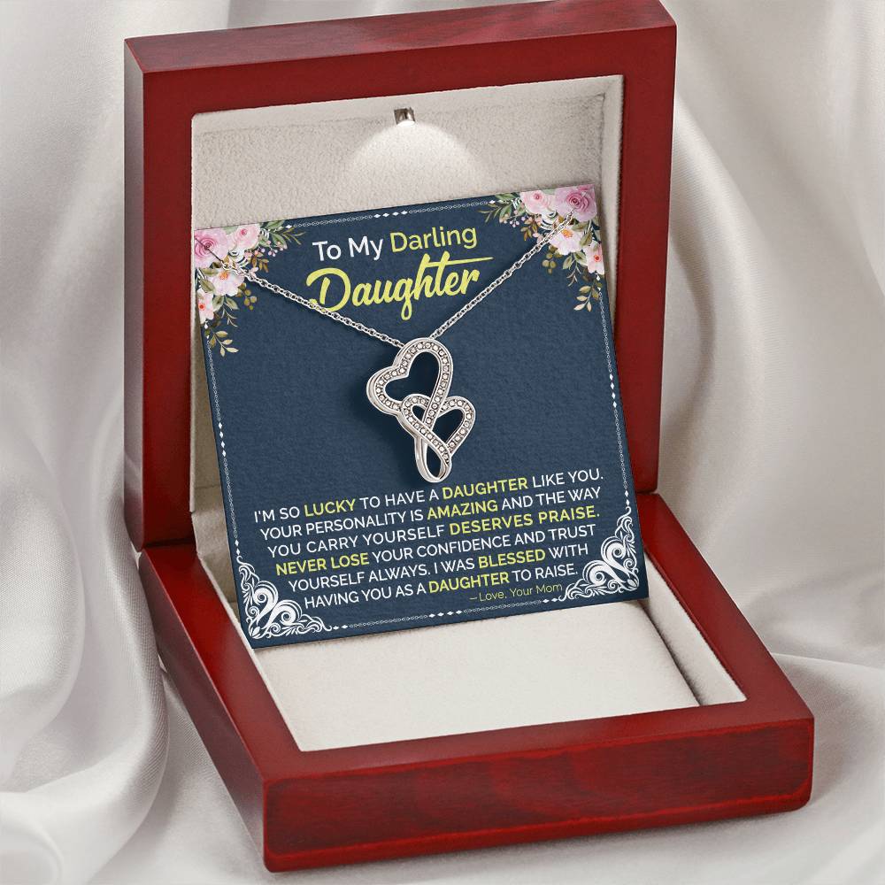 Mom To Daughter - Double Hearts Necklace