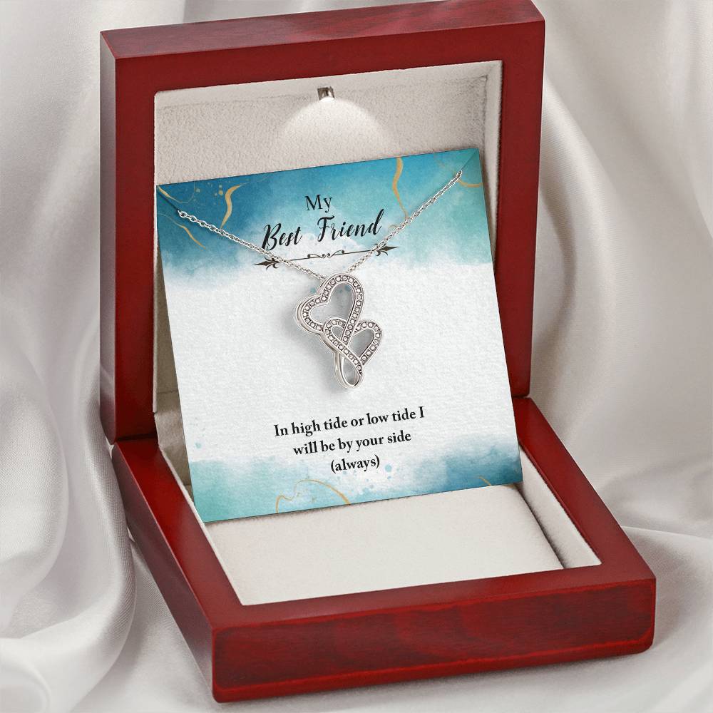 To My Bestie Necklace - Gift For Best Friend - Best Friend Necklace - Bestie Necklace - Bestie Gift - Gift For Friend Double Hearts Necklace