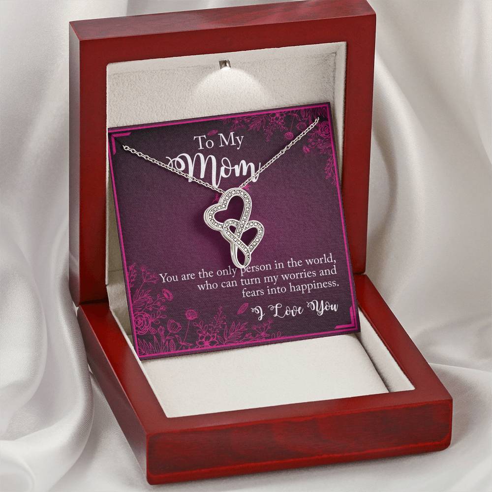 To My Mom You The Only Person In The World Double Hearts Necklace