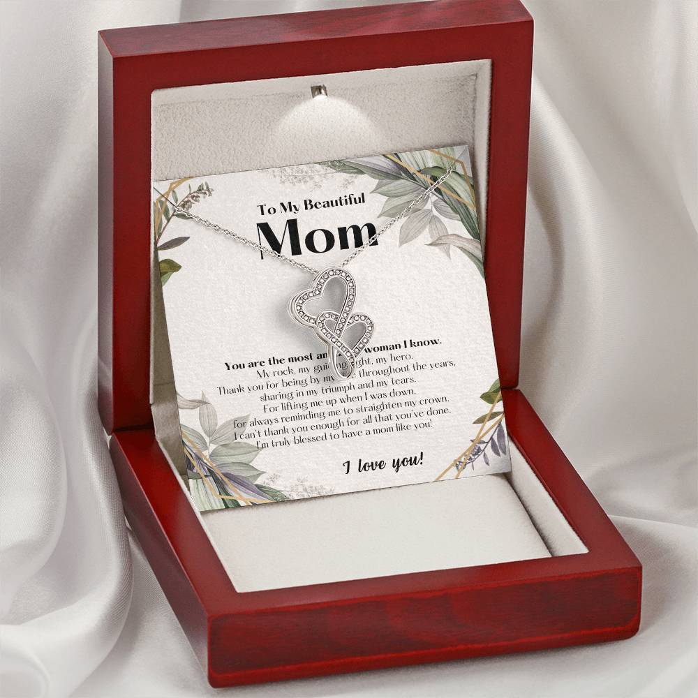 To My Beautiful Mom Necklace To My Badass Mom Necklace Badass Mom Gift Mother’S Day Gift Birthday Gift Gift From 1 Double Hearts Necklace