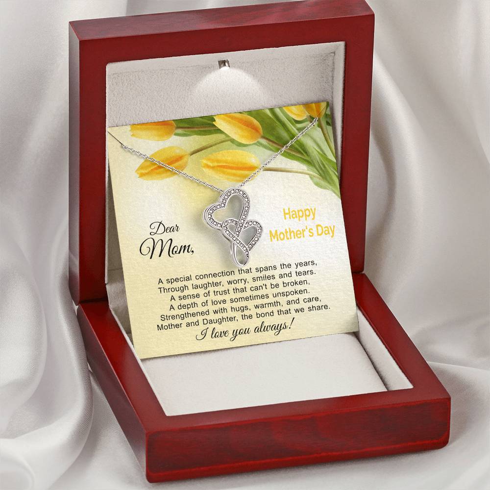 The Bond That We Share - Mother And Daughter Double Hearts Necklace