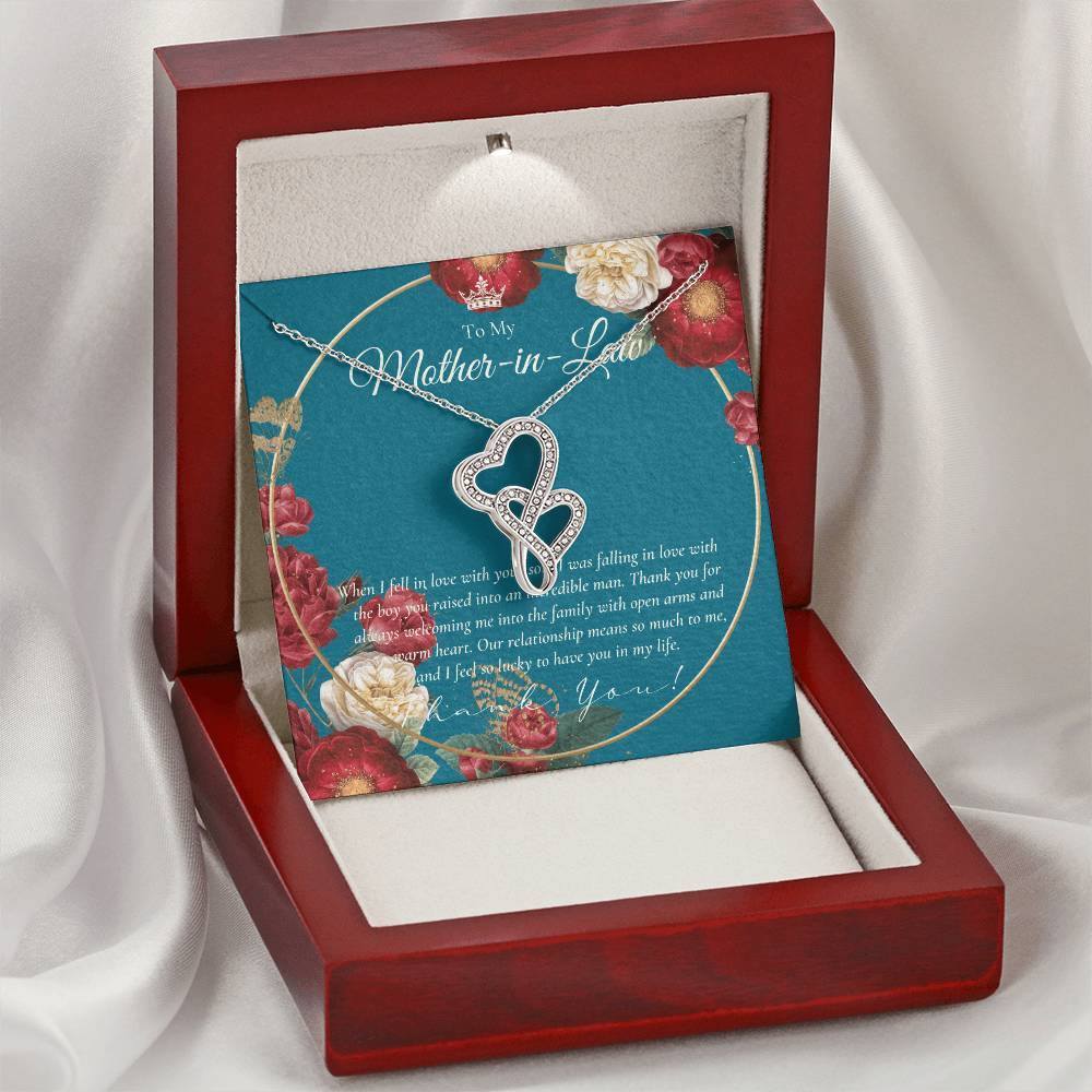 Mother In Law Gift Mom In Law Jewelry Mother's Day Gift For Mother-In-Law Gift For Mother In Law Mother-In-Law Nec 2 Double Hearts Necklace