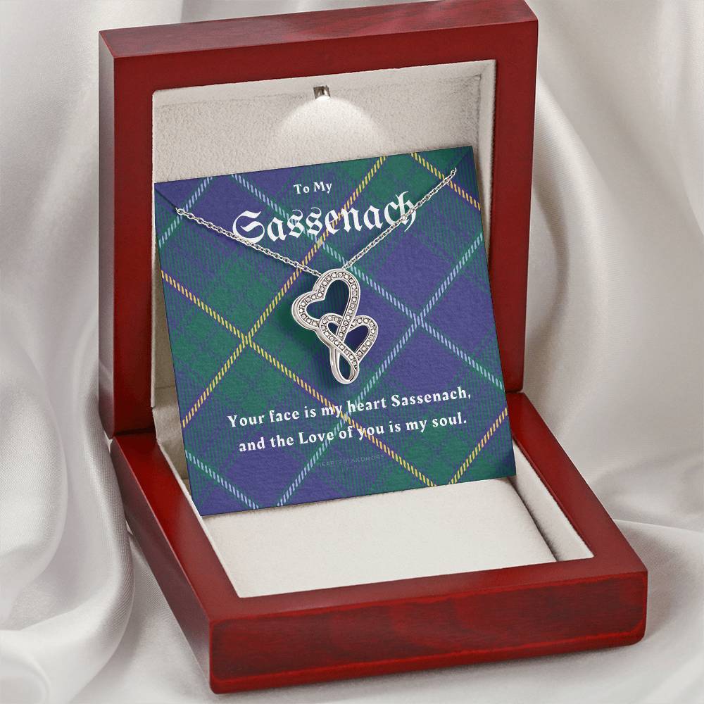 To My Sassenach Outlander Gift Outlander Gift Box Outlander Jewelry Outlander Gift For Wife Outlander Charm Outlander Double Hearts Necklace