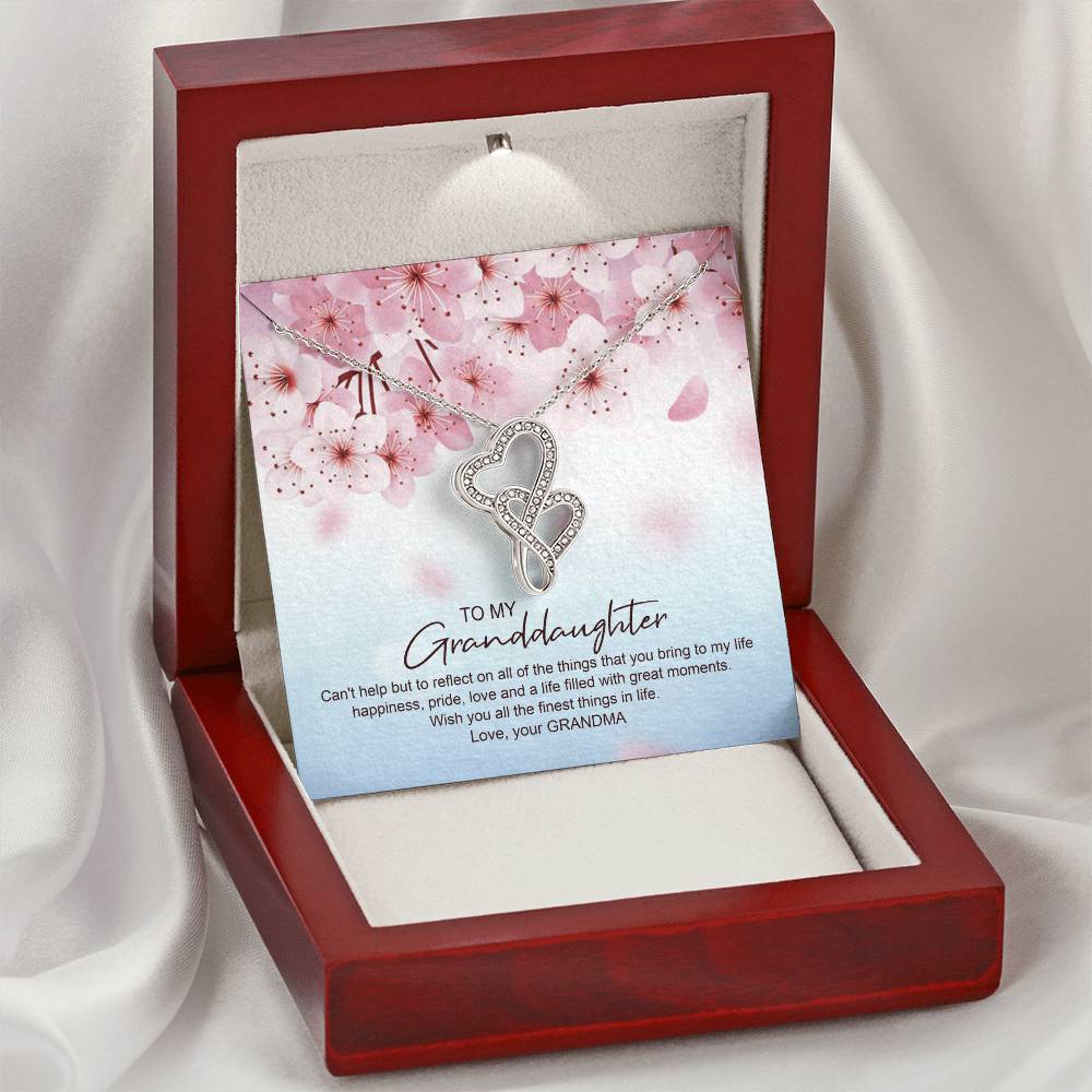 Wish You All The Finest Things In Life - Best Gift For Granddaughter Double Hearts Necklace