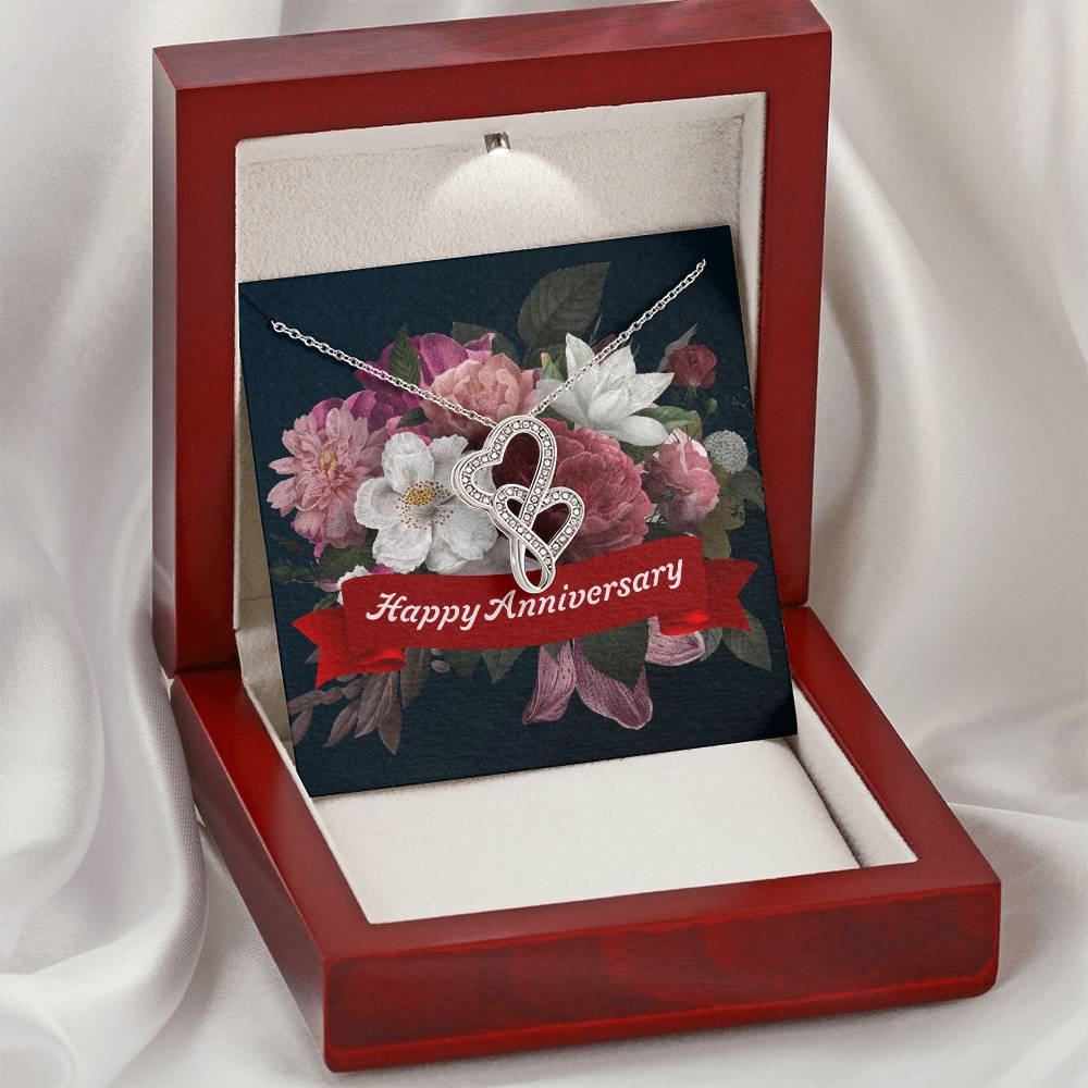 Happy Anniversary - Double Hearts Necklace