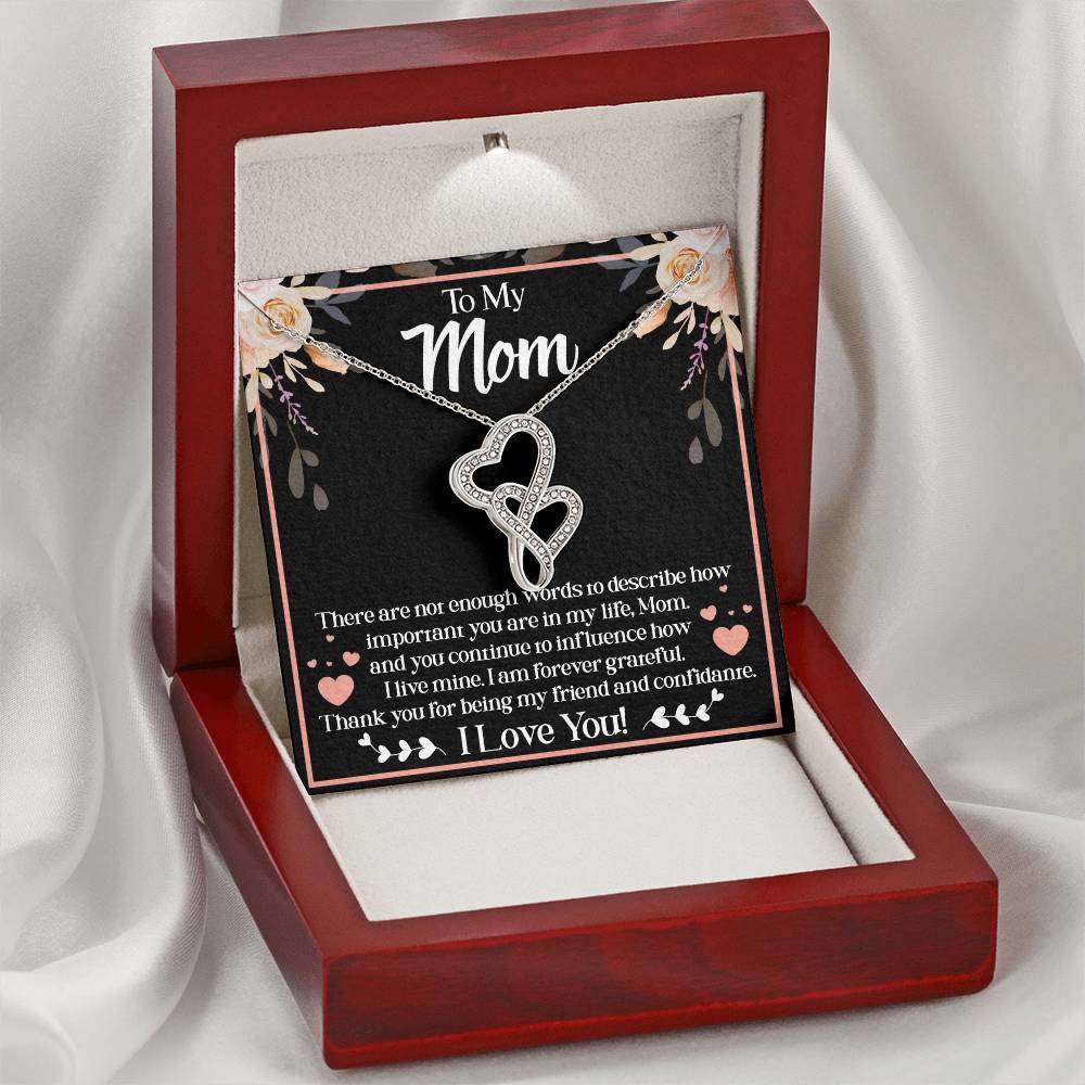 To Mom Double Hearts Necklace