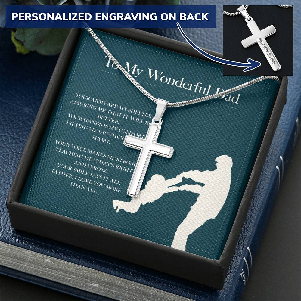 Cross Necklace Gift For Father Father Birthday Gift Father Cross Necklace For Dad Father Daughter Gift Christian Gift Dad