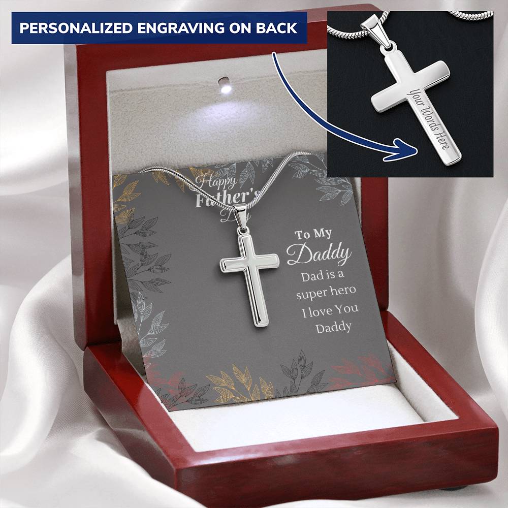 Cross Necklace For Father Cross Necklace For Dad Dad Gift From Daughter Gift For Dad Father Gift From Daughter Customize Engraved Cross Necklace