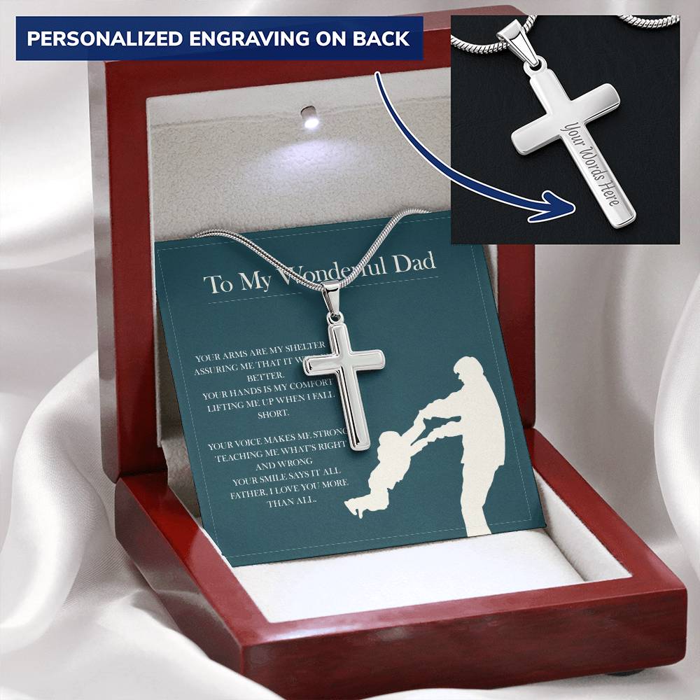 Cross Necklace Gift For Father Father Birthday Gift Father Cross Necklace For Dad Father Daughter Gift Christian Gift Dad