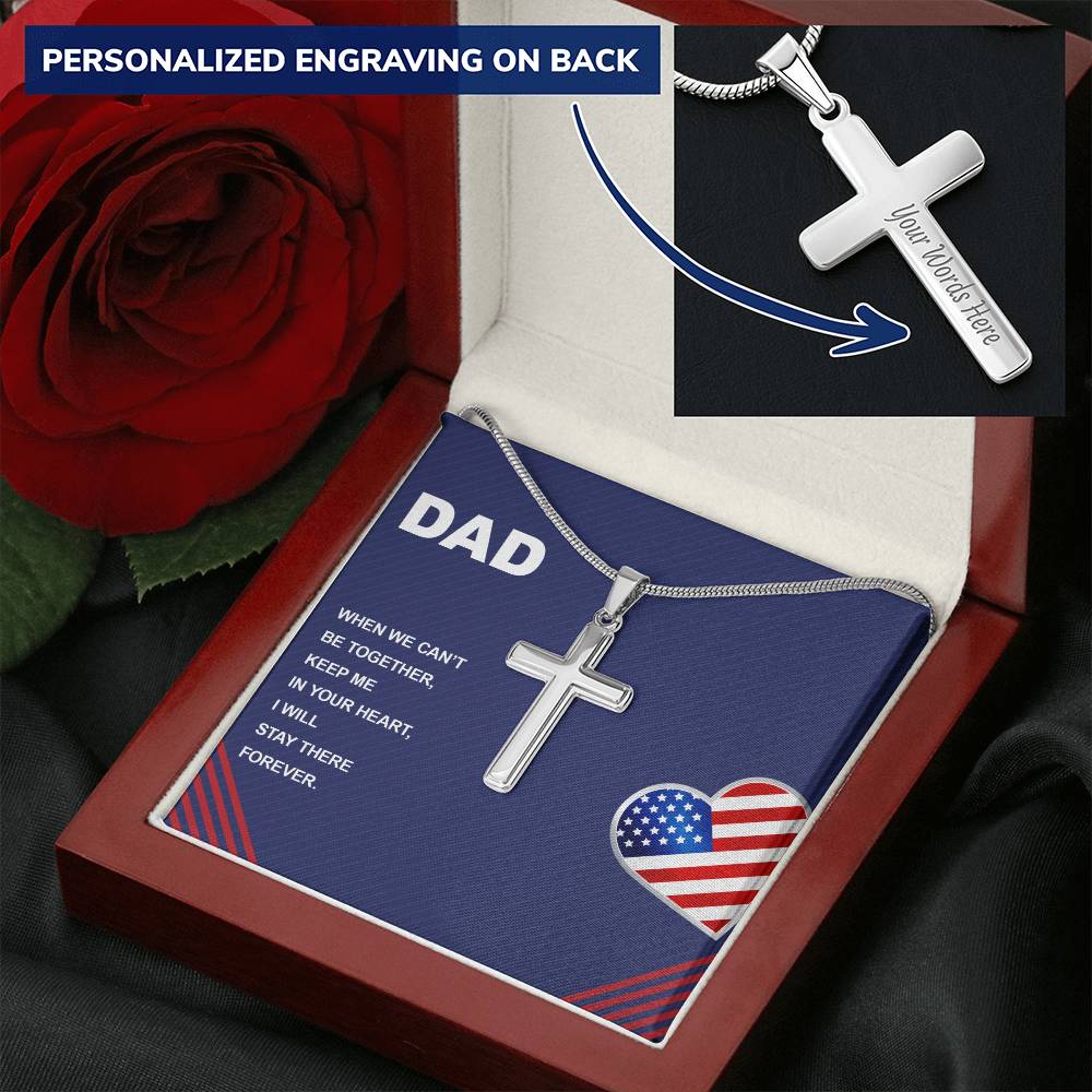 Gift For Dad Customize Cross Necklace Father Daughter To My Dad 4 Customize Engraved Cross Necklace