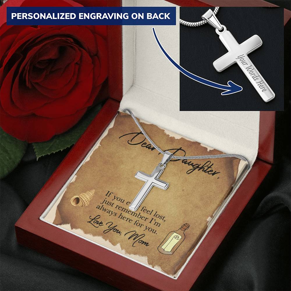 Feel Lost Love Mom - Cross Necklace New Arrival Customize Engraved Cross Necklace