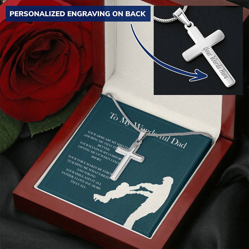 Cross Necklace Gift For Father Father Birthday Gift Father Cross Necklace For Dad Father Daughter Gift Christian Gift Dad