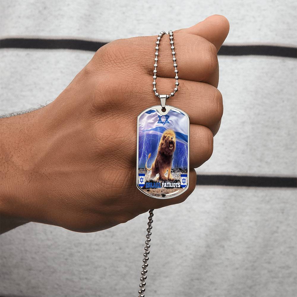 Israel Lions - Army Tag Necklace, Dog Tag Necklace