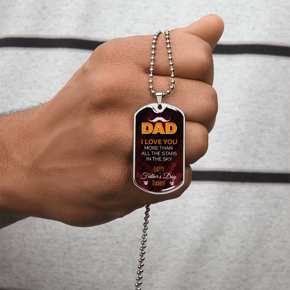 Father's Day Surprise Gift For Dad, Father's Day Gift For The Father On Behalf Of The Child, Father's Day Special Gift For Dad - Army Tag Necklace, Dog Tag Necklace