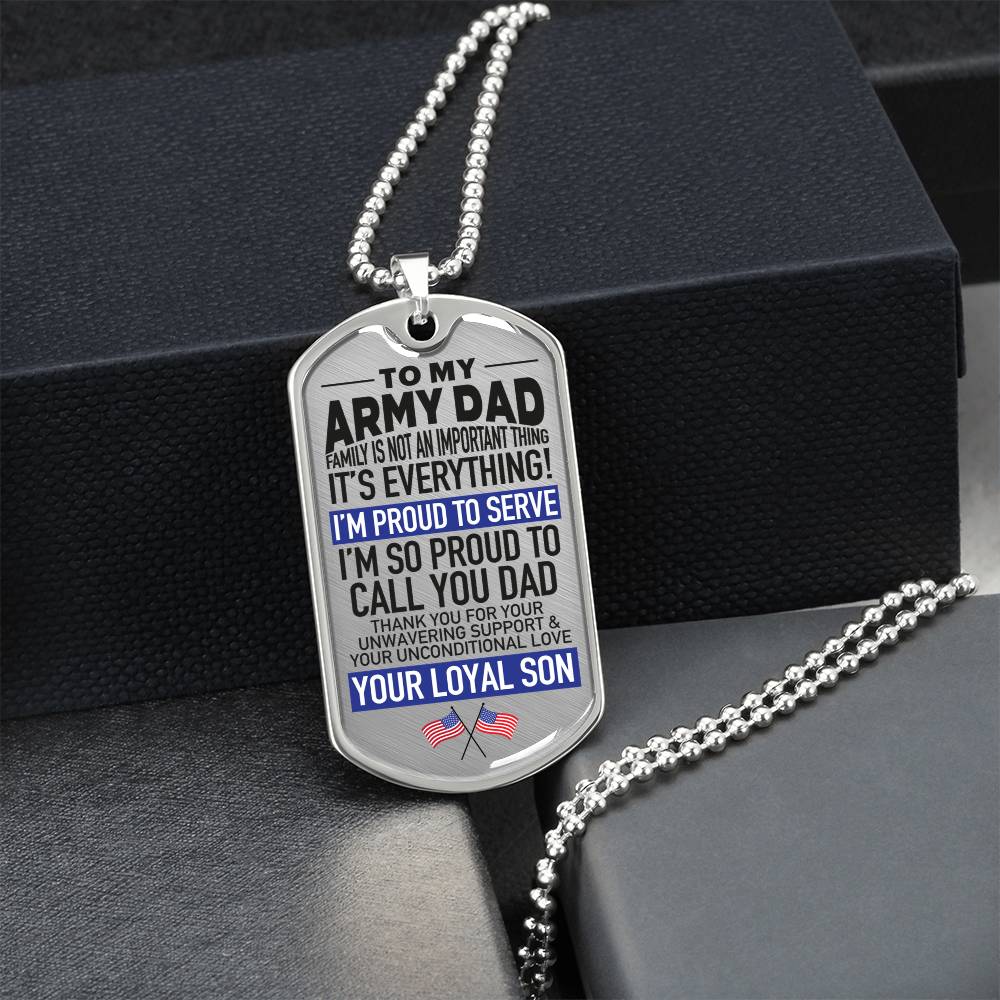 To Army Dad - From Loyal Son - Army Tag Necklace, Dog Tag Necklace