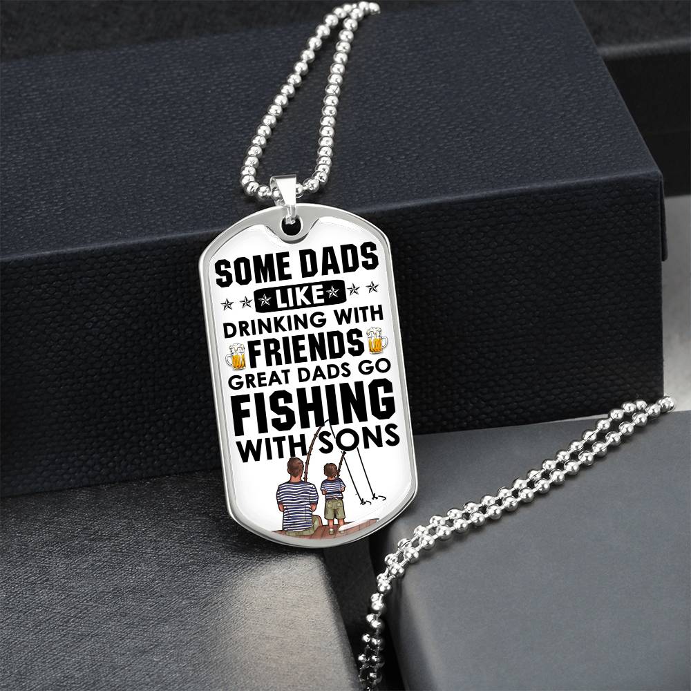 Fisher Dad - Necklace - Father's Day Gift - Army Tag Necklace, Dog Tag Necklace