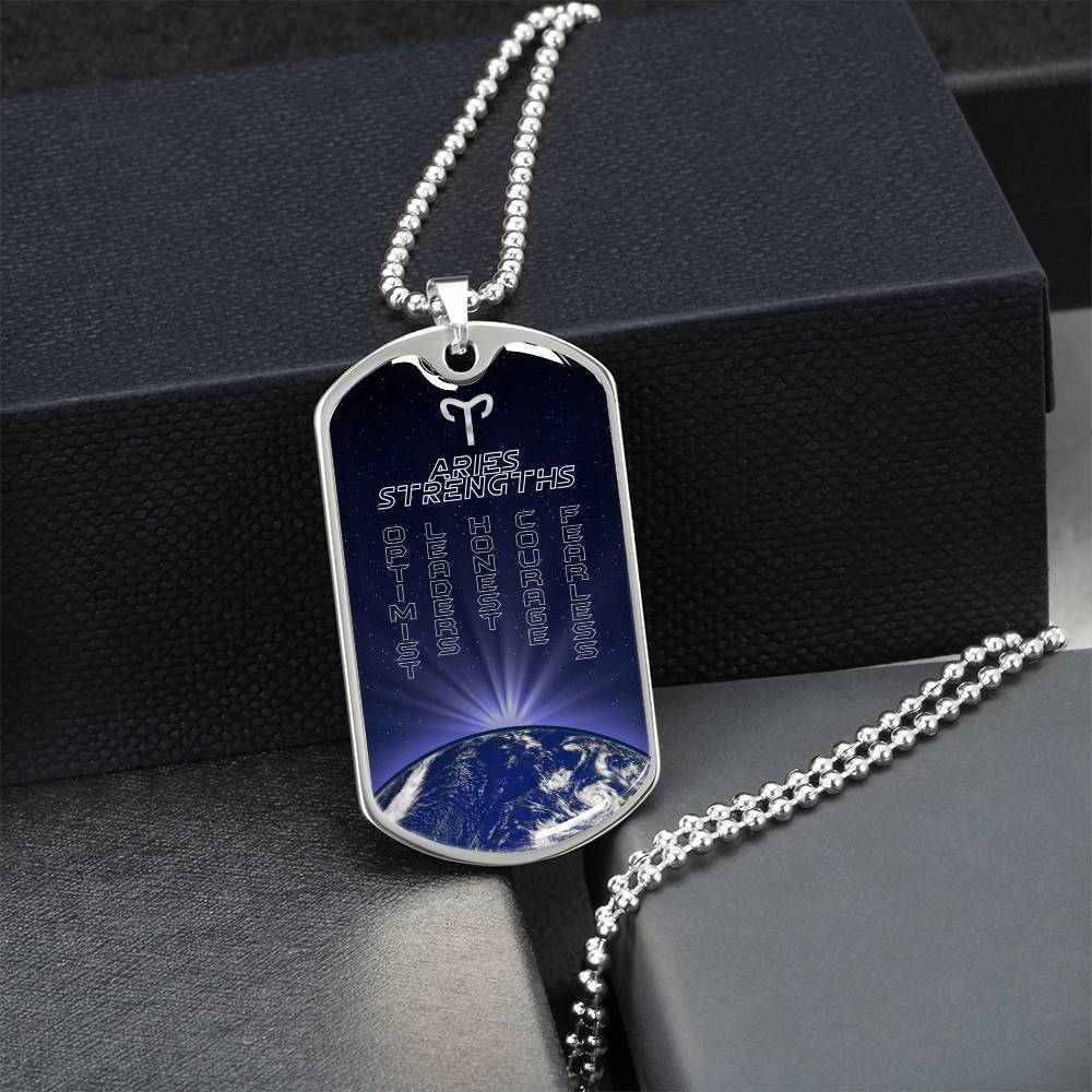 Aries Dog Tag Personalized Necklace - Army Tag Necklace, Dog Tag Necklace