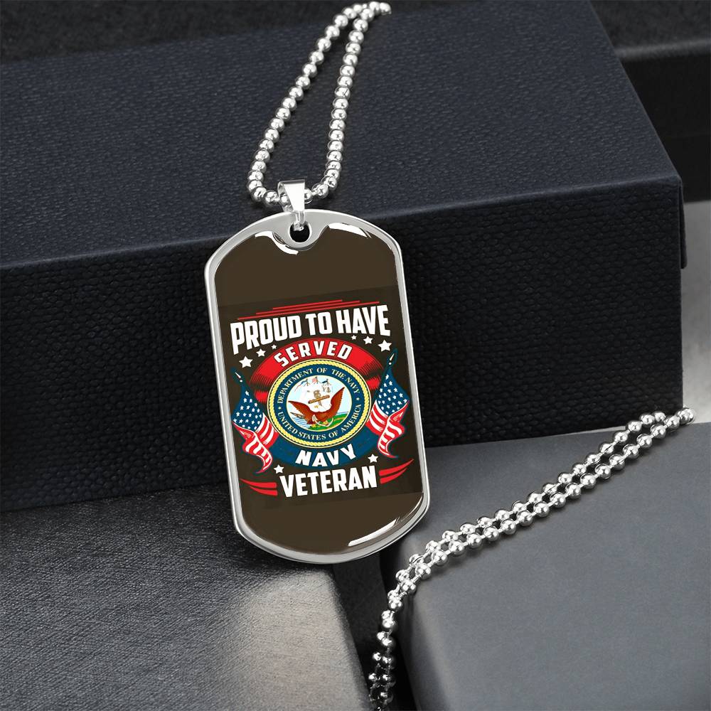 Navy Veteran Dog Tag - Army Tag Necklace, Dog Tag Necklace