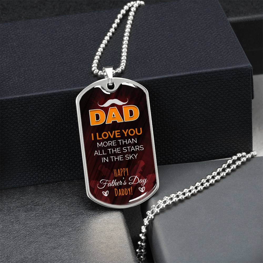Father's Day Surprise Gift For Dad, Father's Day Gift For The Father On Behalf Of The Child, Father's Day Special Gift For Dad - Army Tag Necklace, Dog Tag Necklace