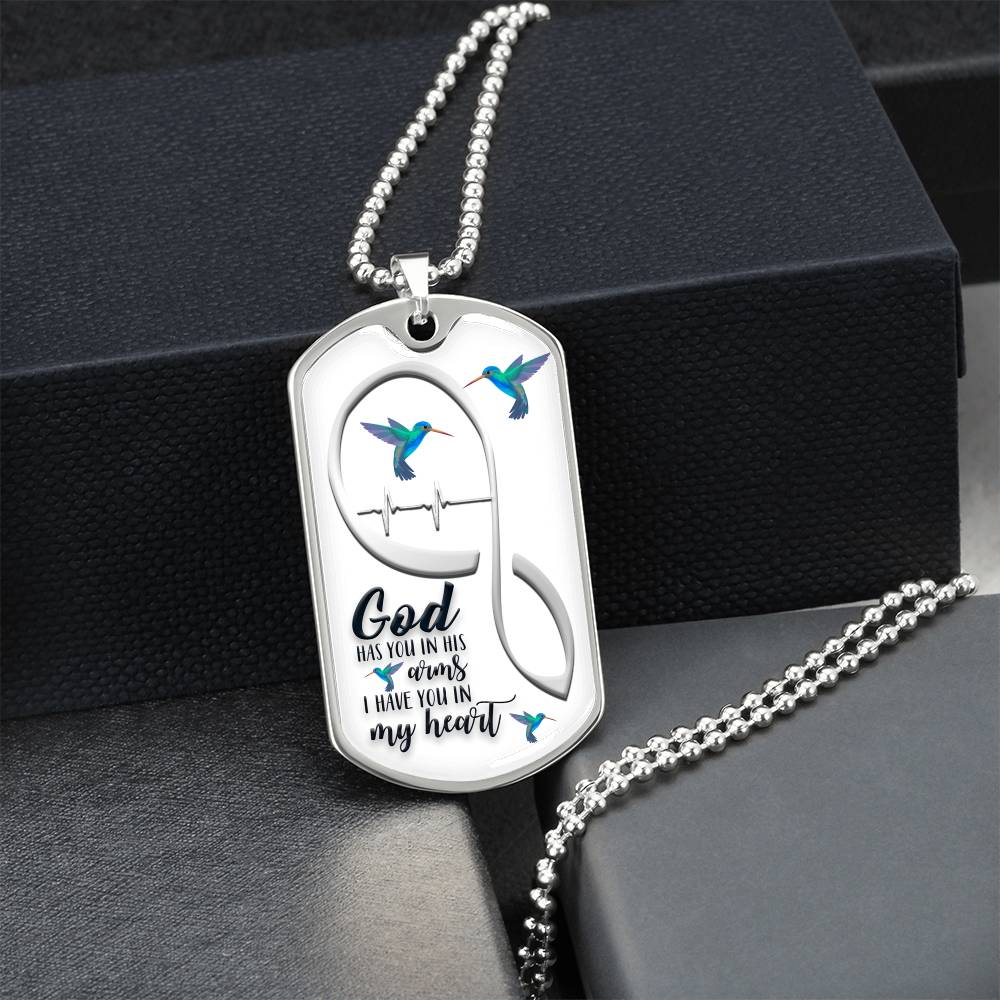 Hummingbird Necklace Mother's Day Gift, Hummingbird Jewellery, Bird Necklace, Gift For Her, Dainty Minimalist Jewellery - Army Tag Necklace, Dog Tag Necklace