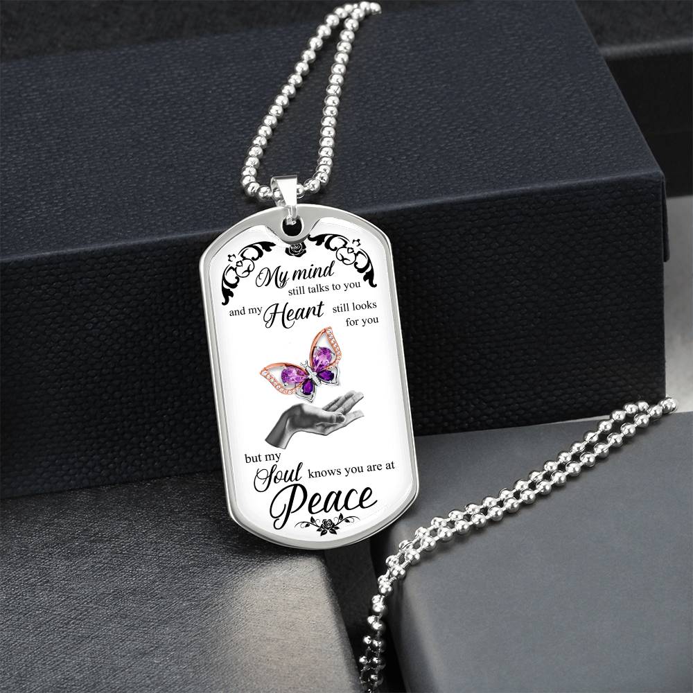 Custom Stainless Steel Necklace With Butterfly - Women Personalized Necklace - Best Gift For Girlfriend - Army Tag Necklace, Dog Tag Necklace