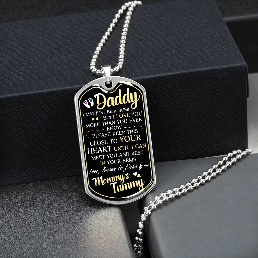 Collection Dad - Bump Gift For Dad - Army Tag Necklace, Dog Tag Necklace
