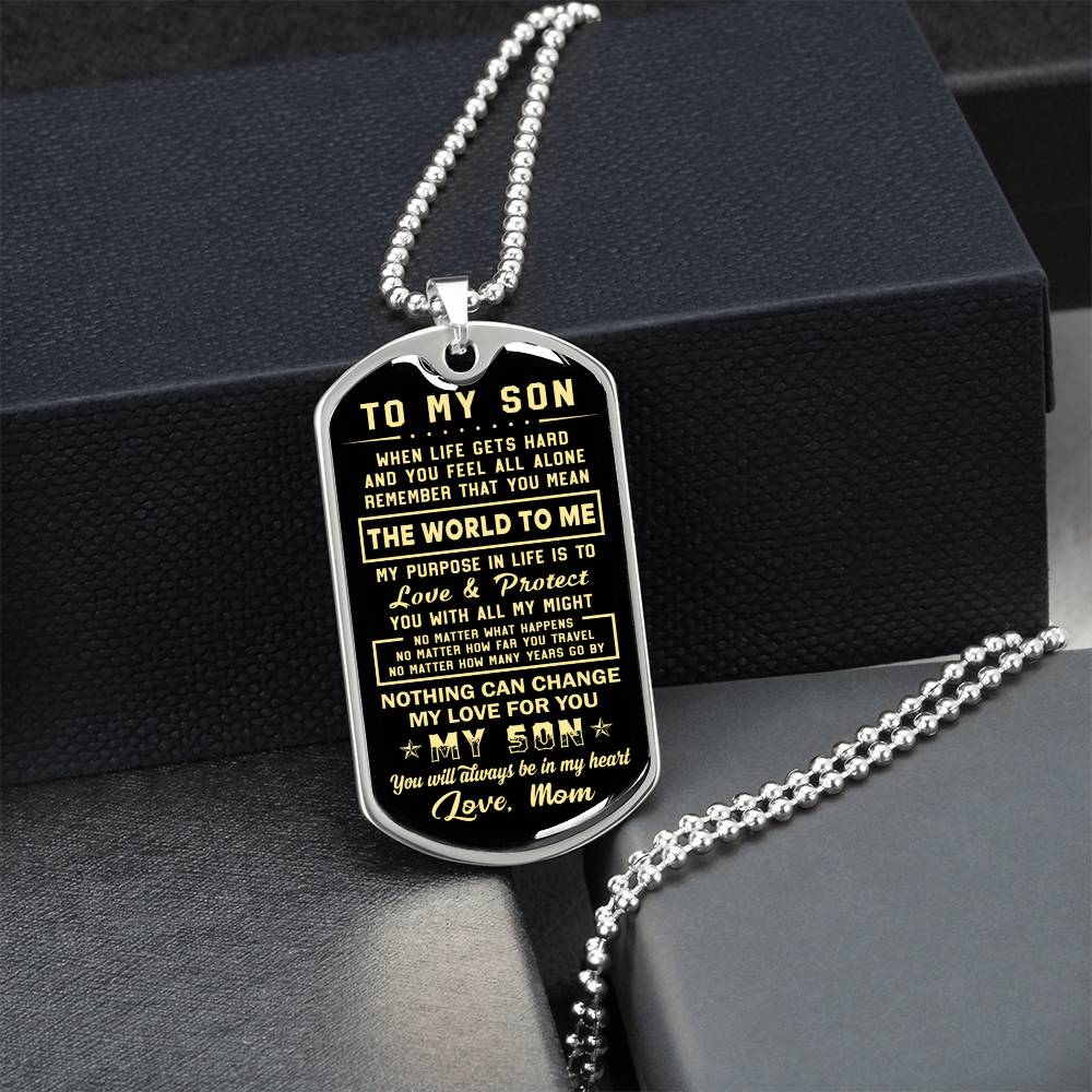 To My Son Nothing Can Change My Love For You - Army Tag Necklace, Dog Tag Necklace