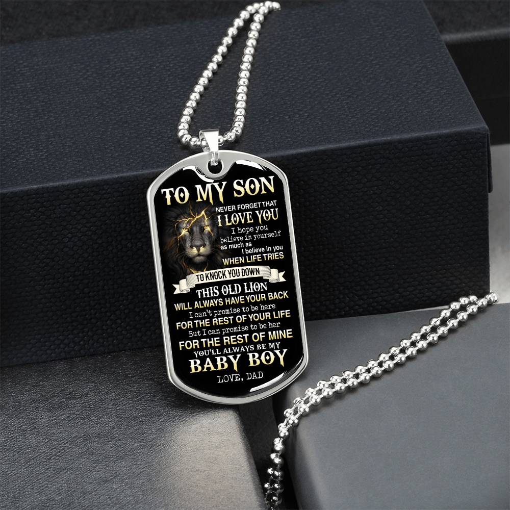 To My Son - Gift From Dad - Army Tag Necklace, Dog Tag Necklace