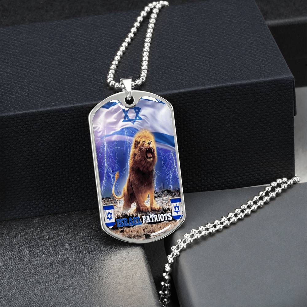 Israel Lions - Army Tag Necklace, Dog Tag Necklace