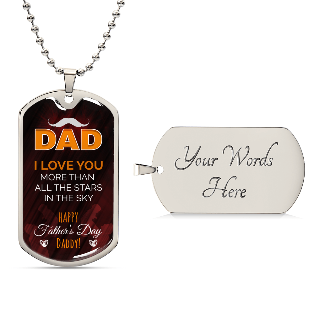 Father's Day Surprise Gift For Dad, Father's Day Gift For The Father On Behalf Of The Child, Father's Day Special Gift For Dad - Army Tag Necklace, Dog Tag Necklace