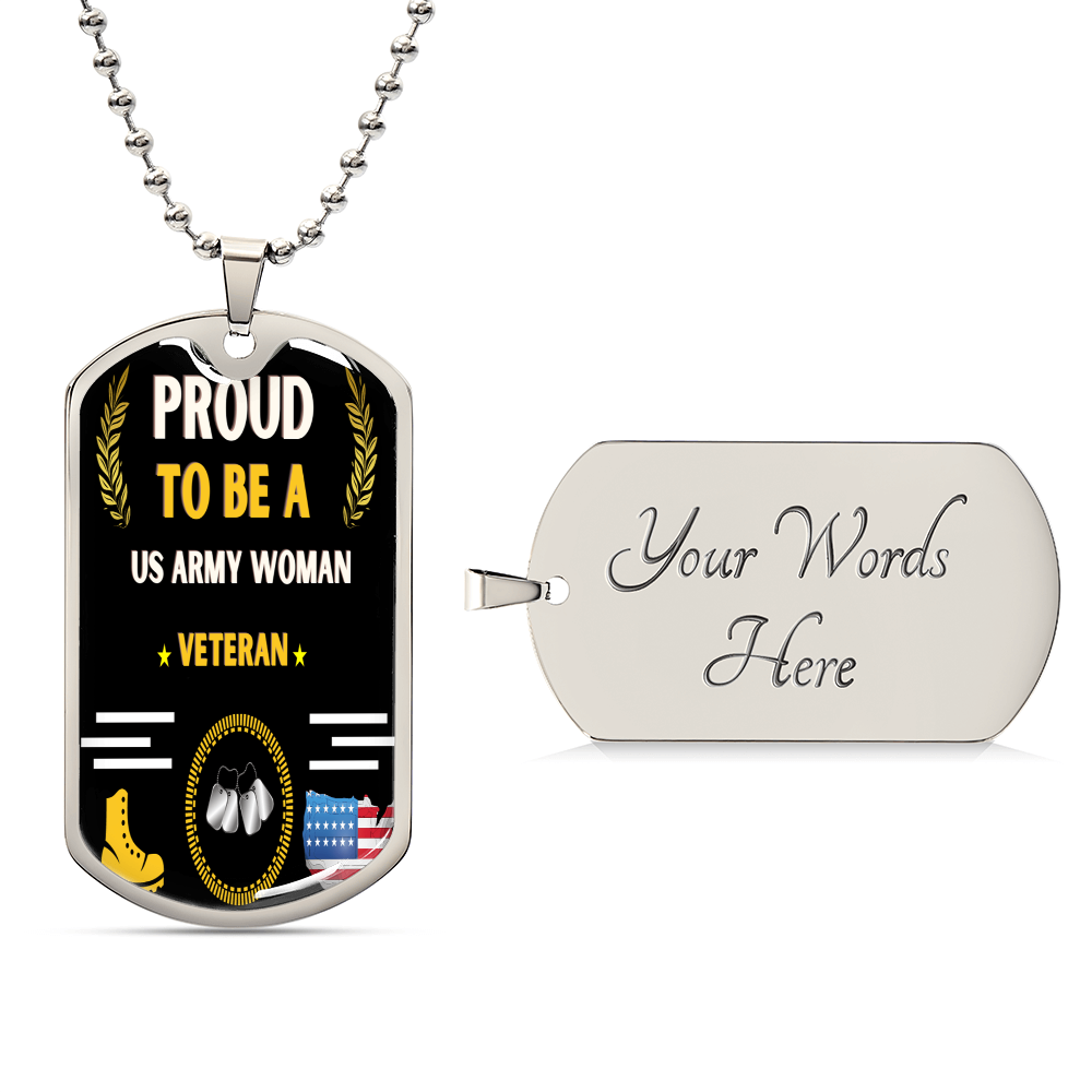 Us Army Woman Veteran - Army Tag Necklace, Dog Tag Necklace